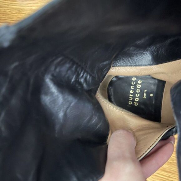 Laurence Dacade Paris black leather suede studded buckle boots size 37 - Picture 4 of 14